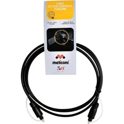 Meliconi Cavo Audio Ottico Digitale Toslink Compatibile con Apparecchi con Ingresso/Uscita Audio Digitale 1,5 m Nero