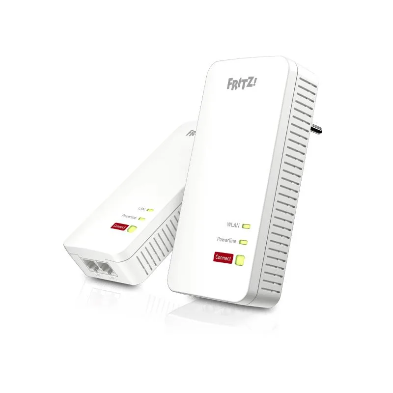 AVM Fritz Powerline 1240 Ax WLAN Set Kit Extender per Rete Elettrica fino a 1.200 Mbit/S, Wi-Fi Integrato fino a 600 Mbit/S, Mesh, Access Point, Interfaccia in Italiano
