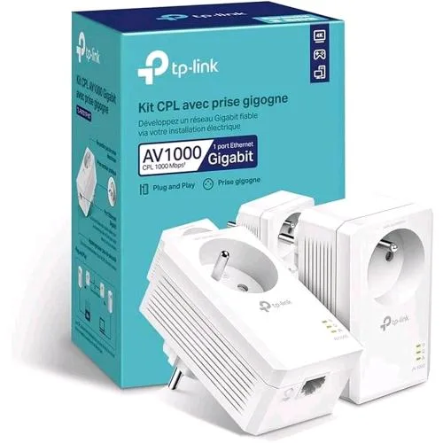 Tp-Link TL-PA7017P Kit Adattatore di Rete Ethenert Rete Elettrica 1000 Mbit/S Home Plug Conf 2 Pz.