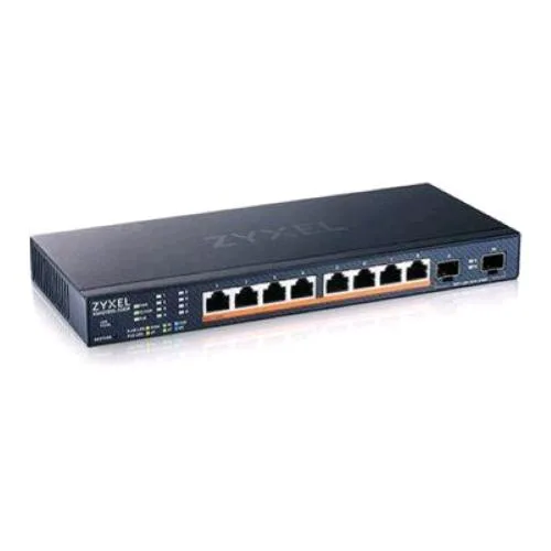 Zyxel XMG1915-10EP-EU0101F Nebulaflex Switch Gestito - 8 x 100/1000/2.5G (POE++) + 2 x Gigabit SFP / 10 Gigabit SFP+ - POE++ (130 W) Montabile a Rack