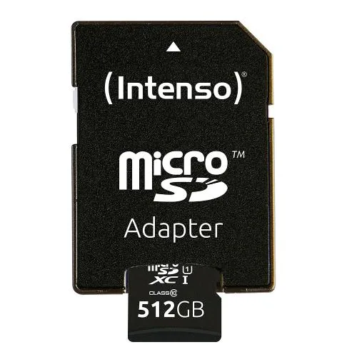 Intenso Micro SDXC con Adattatore 512 GB Classe 10 Uhs-Inero