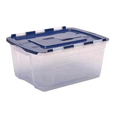 Fellowes Scatola Contenitore in Polipropilene 43X28X59 cm Coperchio a Cerniera in 2 Sezioni Trasparente