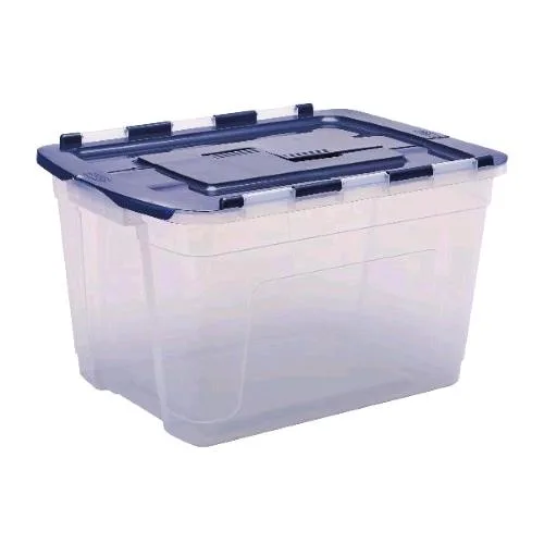 Fellowes Scatola Contenitore in Polipropilene 43X35X59 cm Coperchio a Cerniera in 2 Sezioni Trasparente