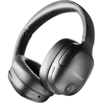 Intenso O400HA Cuffie Over-Ear Bluetooth 5.3 Hybrid Active Noise Cancelling fino a 75 Ore di Autonomia Nero