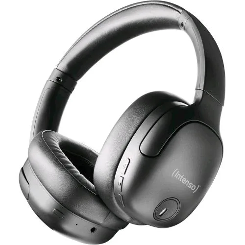 Intenso O400HA Cuffie Over-Ear Bluetooth 5.3 Hybrid Active Noise Cancelling fino a 75 Ore di Autonomia Nero