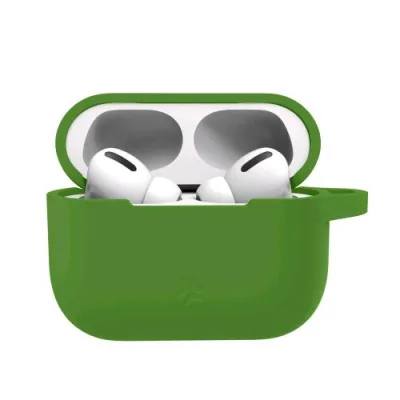 Celly Apple AirPods Pro Custodia in Silicone per Erabuds Compatibile con la Ricarica Wireless Verde