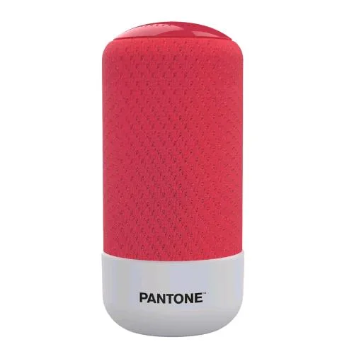 Pantone PT-BS001R1 Speaker Bluetooth con Corpo Rivestito in Tessuto Jack 3.5mm 5 W Rosso