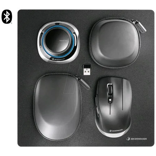 3DCONNEXION Spacemouse Wireless Kit 2 Mouse Universale per Cad e 3DMANO Destra RF Wireless + Bluetooth + USB Type-A Ottico