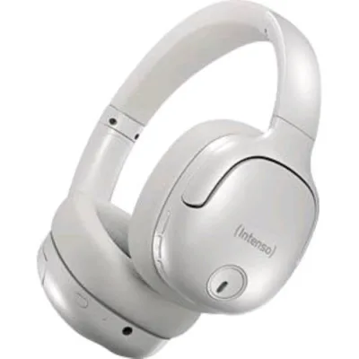 Intenso O400HA Cuffie Over-Ear Bluetooth 5.3 Hybrid Active Noise Cancelling fino a 75 Ore di Autonomia White