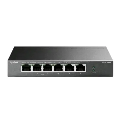 Tp-Link TL-SF1006P Switch di Rete 6 Porte RJ-45 10/100 Mbps 4 Porte POE Colore Nero
