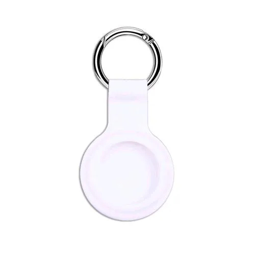 Celly Apple AirTag Silicone Case Custodia in Morbido Silicone con Portachiavi Bianco