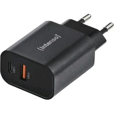 Intenso Power Adapter Caricabatterie da Rete 00 W 1 x USB-A 1 x USB-C PD 3.0 QC 4.0 Nero