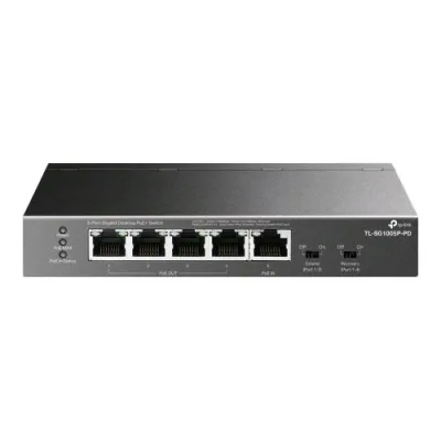 Tp-Link TL-SG1005P-PD Switch 5 Porte Gigabit 4 x 10/100/1000 (POE+) + 1 x 10/100/1000 (POE++) POE++ (66 W)