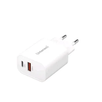 Intenso Power Adapter Caricabatterie da Rete 30 W 1 x USB-C - 1 x USB-A Bianco