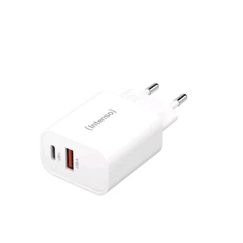 Intenso Power Adapter Caricabatterie da Rete 30 W 1 x USB-C - 1 x USB-A Bianco