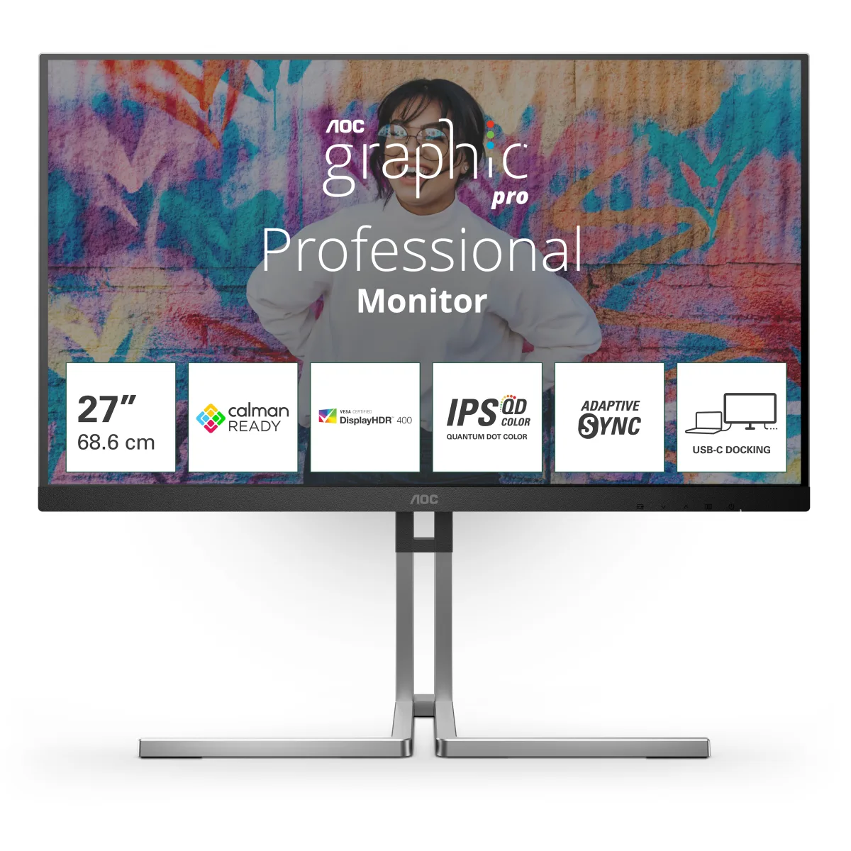 MON 27IPS QHD HDMI DP USBC USB MM AOC Q27U3CV REG ALTEZZA PIVOT
