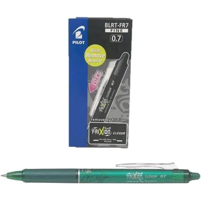 Pilot Frixion Clicker Penna a Sfera a Scatto Cancellabile 0.7 mm Colore Verde Conf. 12 Pz.
