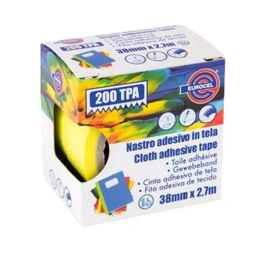 Eurocel 200 Tpa Nastro Adesivo Telato 38MMX2.7M Colore Giallo
