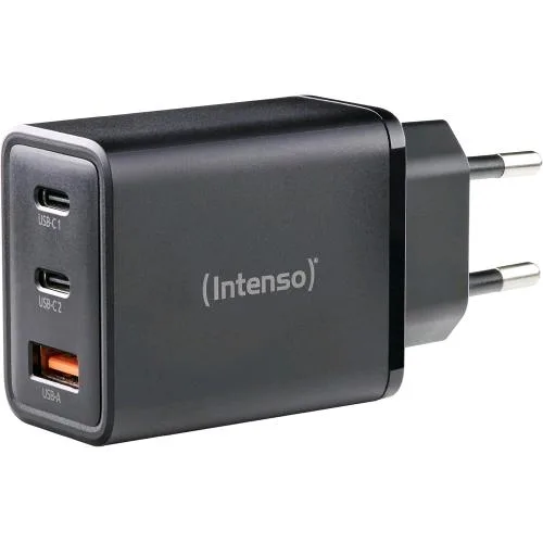 Intenso Power Adapter Caricabatterie da Rete Gan 65W 1 x USB-A 2 x USB-C Nero